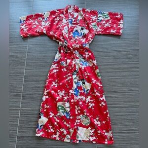 Red Floral Kimono Robe size medium